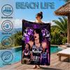 Custom Name Dark Beauty Rhea Ripley Beach Towel Microfiber Beach Towel, Lightweight and Quick-Dry, for Summer Travel, Swimming Pool Gift