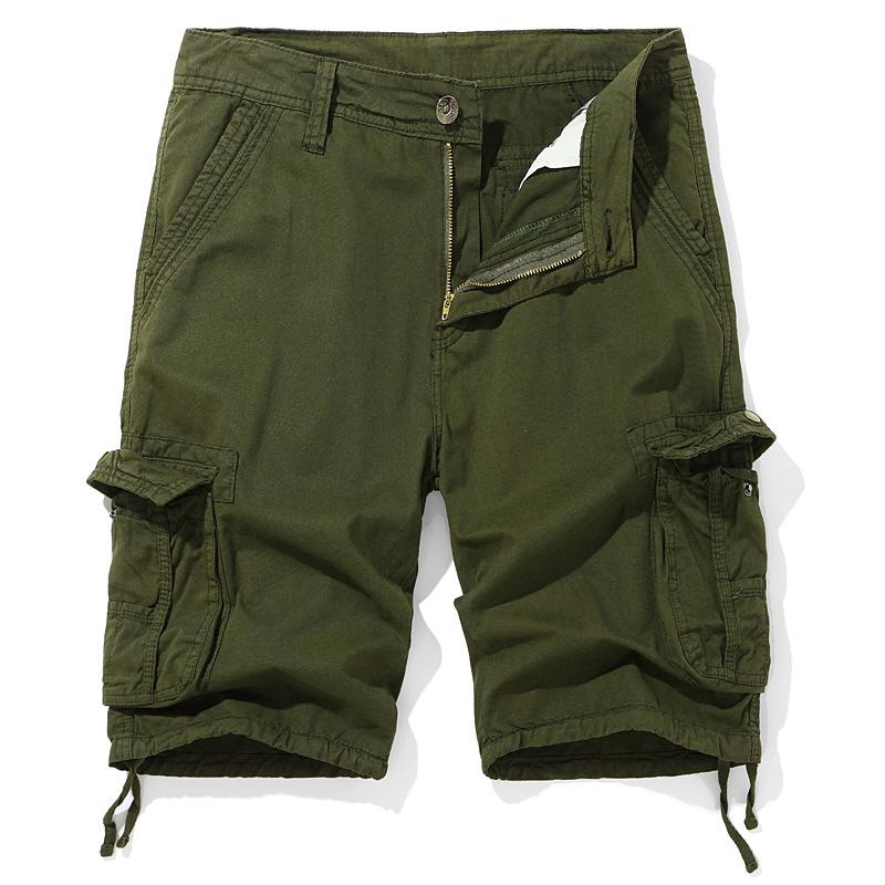 Men Summer Multi Pockets Cotton Cargo Shorts Men Fashion Solid Joggers Shorts Pants Outdoor Breathable Shorts Man