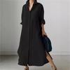 2024 Frühling/Herbst Damen Langarm Schlitzkleid - Elegant, Vielseitig, Modisch Einfarbig