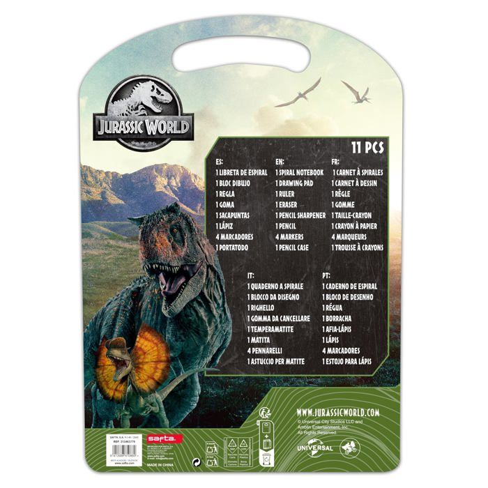 Set d'écriture enfant - safta - Trousse métallique - 27x3x37,5 cm - Sable - Plumier en métal - Crayon graphite