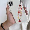 Heart Charm Keyring with Cherry Bear Cherry Bear Beaded Phone Keyring Keychain Pendant Hangings Decoration for Purse
