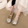 Fairy Wind Mary Jane Shoes Bow Single Shoes Women 2025 Korean Version Soft Sole Shallow Mouth Flat Sole Doudou Shoes Grandma Shoes Women