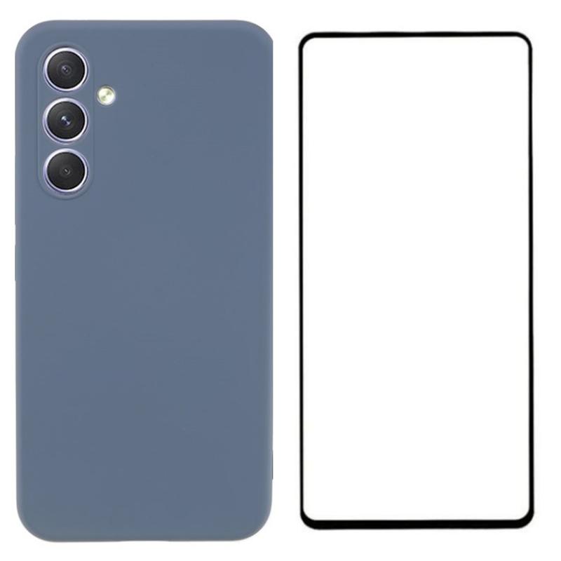 

For Samsung Galaxy S23 FE Case TPU Phone Cover with Screen Film (Precise Cutout) Lavender Grey