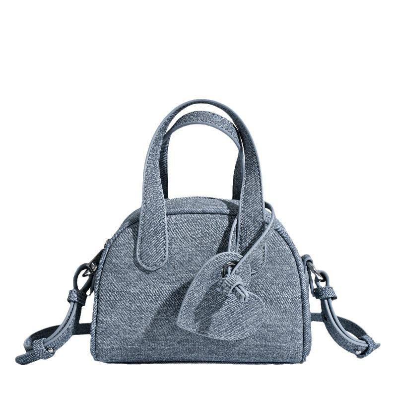 Blue Denim Women’s Boston Handbag - Small Winter 2024 Trend, Spring Niche Design Messenger Bag