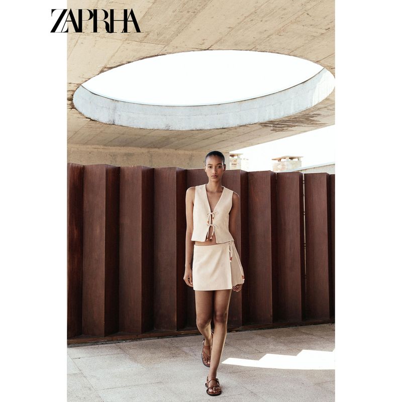 Zaprha 2025 Summer New Women Clothes Fashion French Style Beaded Simple Sleeveless Vest Vest 3431998
