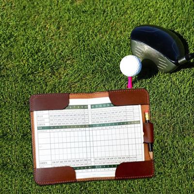 Suporte para cartão de pontuação de golfe Cartões de pontuação Equipamento de treinamento Capa de livro de metragem
