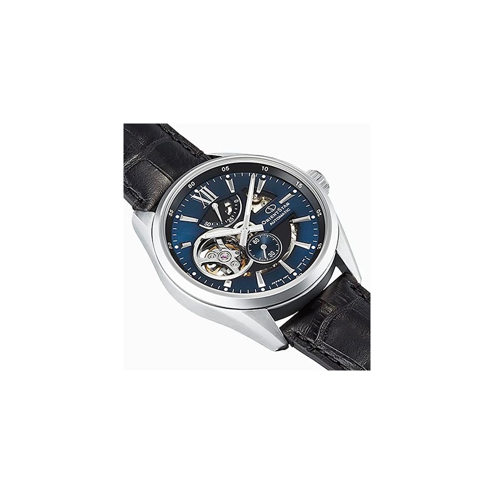 Orient Star Automatic Skeleton Watch Men's Navy Open Heart Mechanical Japan Made 2-Year Warranty