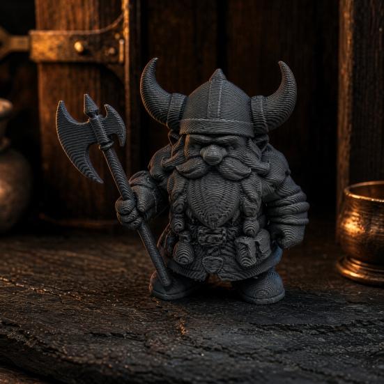 Estátua de Guerreiro Anão Viking, Miniatura Bárbaro Impressa em 3D, Capacete com Chifres Decoração de Mesa para Escritório em Casa, Presente Colecionável