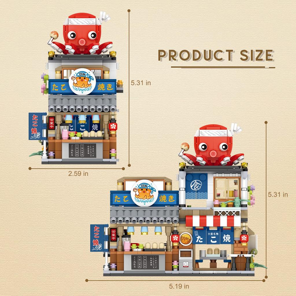 TOYLINX Japanese Street View Izakaya Building Block Model Toy - MOC Creative Architecture Set, Kids' DIY Building Blocks