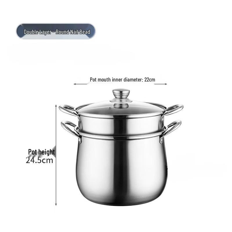 

22cm Multi-functional Soup Pot with Steamer