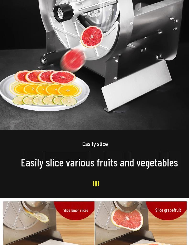 Stainless Steel Hand-Crank Slicer for Vegetables & Fruits