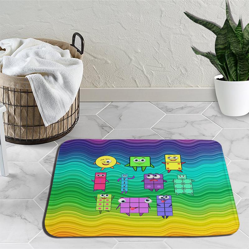 Karikatür Numberblocks Yatak Odası için Halılar Peluş Numarası Dolması Film Halı Başucu Alan Kilim Kaymaz Paspaslar