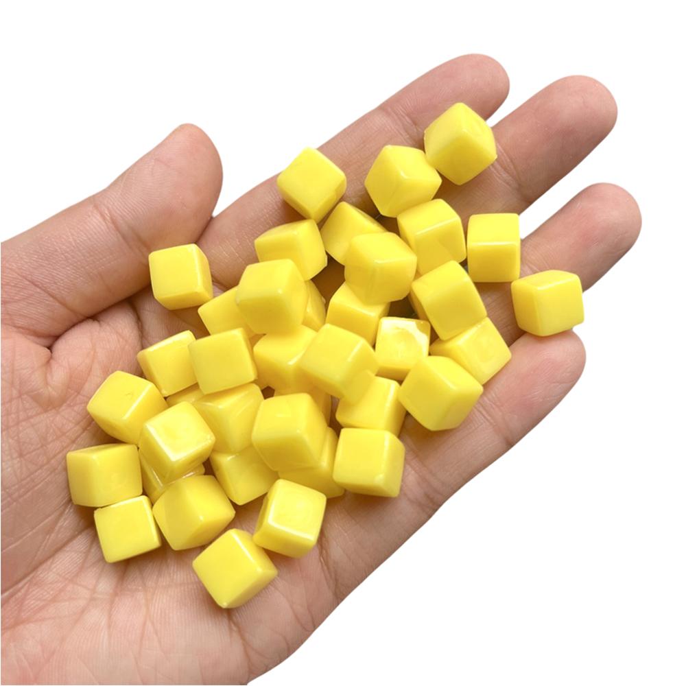 50Pcsset Solid Color Gold Black Blank Cube Square Corner Acrylic Dice Chess Piece Right Angle Sieve 8Mm Cube For Board Game