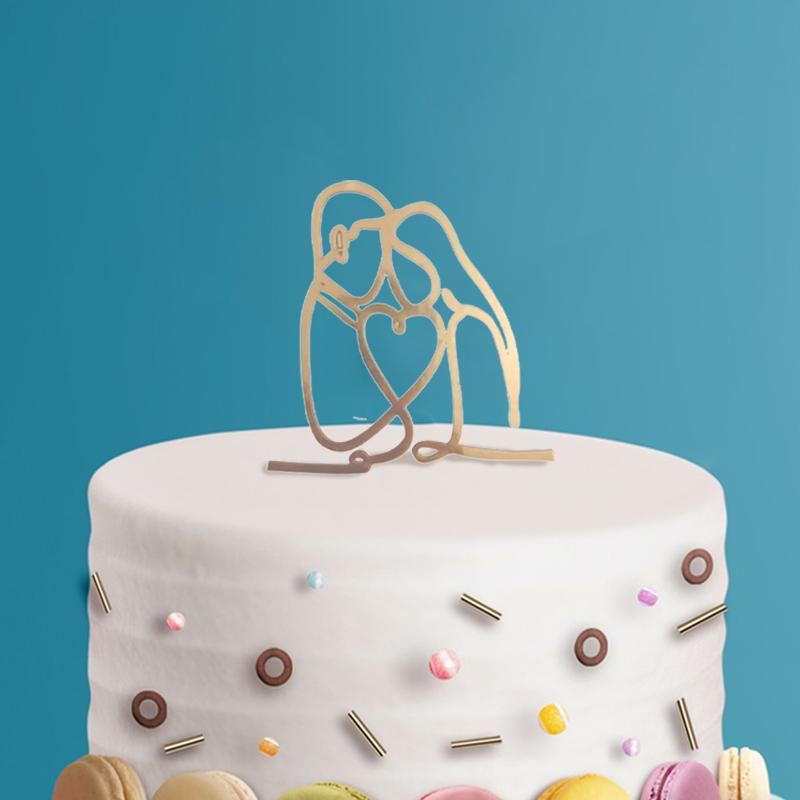 Акрилове Мінімалістичне Мистецтво Обличчя Леді Топпер для Торта Дівчинка З Днем Народження Прикраса для Торта Весільні Топпери для Торта Приладдя для Вечірки