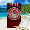 Olympiacos Fc: Toalla de Playa de Microfibra Orgullo Rojo y Negro, Ligera y de Secado Rápido, para Viajes de Verano, Esencial para la Playa, Piscina al Aire Libre