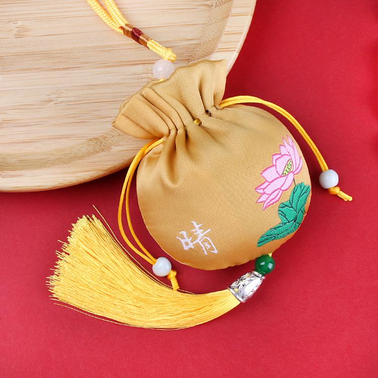 Chinese Tassel Scented Sachet - Portable Handmade DIY Brocade Bag for Purse or Car Pendant