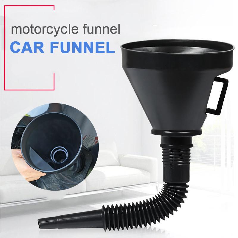 Car Engine Refueling Funnel with Filter Car Motorcycle Truck Oil Gasoline Filling Strainer Extension Pipe Hose Funnels Tool Mass Air Flow 3