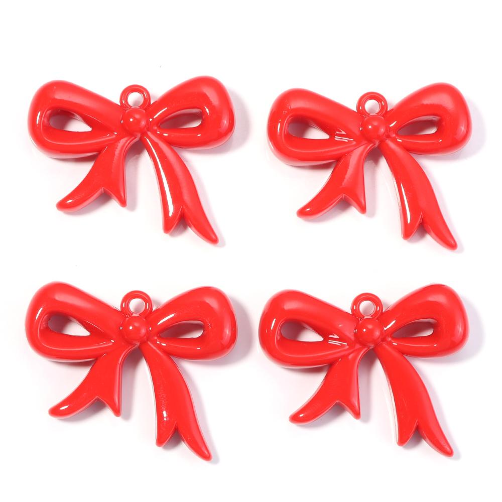 4pcs 49x40mm Bowknot Acrylic Charms Colorful Bow Charms Pendants For Jewelry Making DIY Necklace Phone Key Chain Accessories