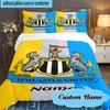 Custom Name Newcastle Crest Bedding Set 3pcs, Bedding Set Including 1pc Duvet Cover And 2pcs Pillowcases for Bedroom, Dormitory Gift