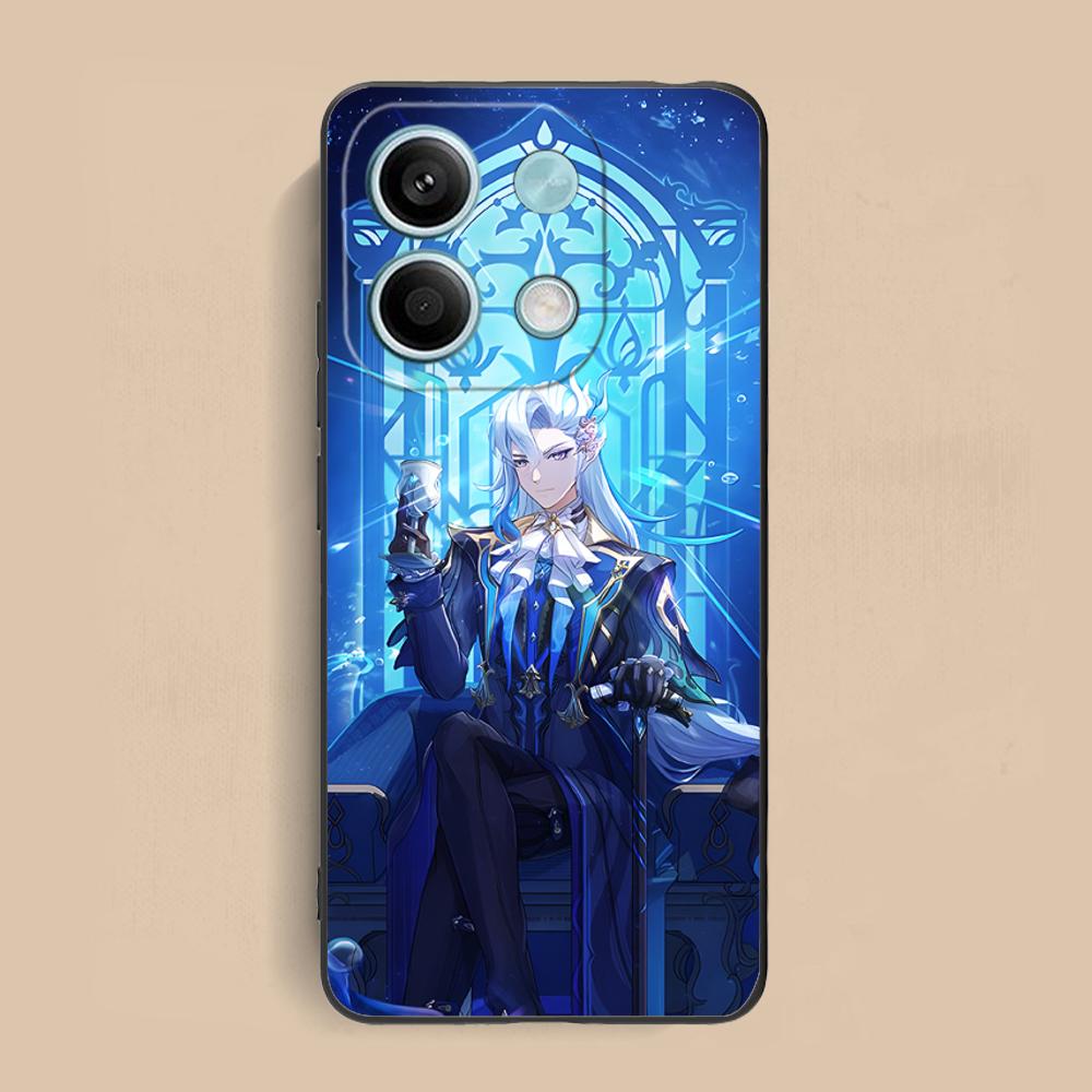 Game GI Neuvillette Matte TPU Mobile Phone Case for Xiaomi Redmi Note 14 13 12 11 S Pro Plus 4G 5G Colorful Printing Cover