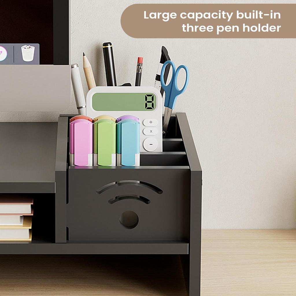 Monitor Stand for Desk 2 Tier Ergonomic Shelf 4.3 Inch Height Monitor Riser Storage Organizer Home Laptop PC TV Work Table Dorm