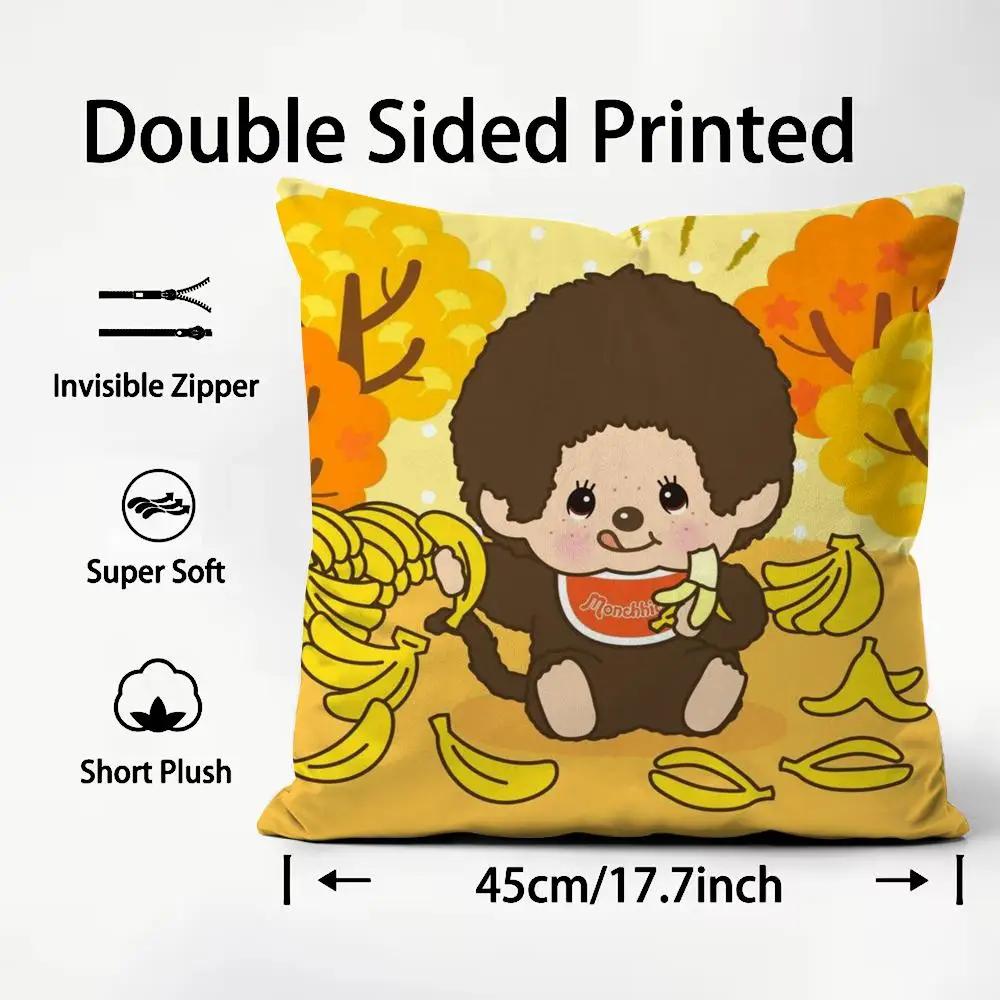 M-MonchhIChisS Cartoon Cushion Cover Pattern Printed Pillowcase for Living Room Sofa Cushion Cover & Bedroom Decor