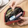 Genuine Leather Women's Wallets Multifunction Phone Storage Bag Pleated Cowhide Card Holder Coins Pocket Purse Women Handbags