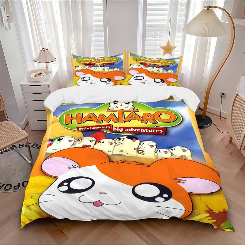 3pcs Hamtaro Bedding Set. Soft and Comfortable with No Core Included (1x Duvet Cover + 2x Pillow Covers) yy251031082