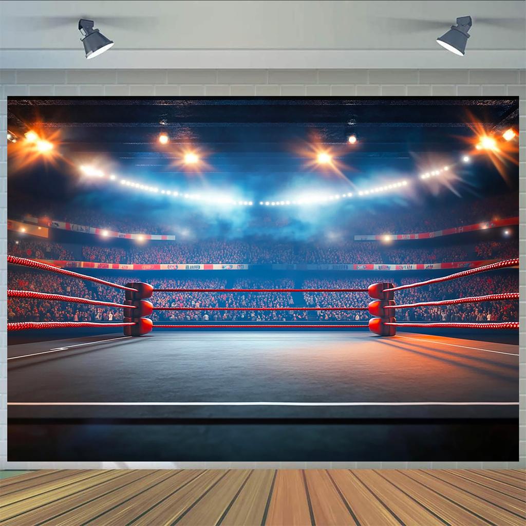 Wrestling Arena Theme Background - Celebration Event Boxing Ring Family Room Living Room Decoration Polyester Material