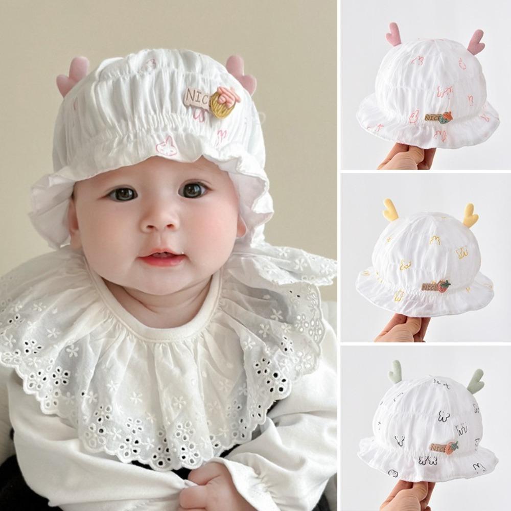 Cotton Baby Bucket Hats 0-6M Girl Boy Bonnet Cap Cute Baby Fisherman Cap  For Infant