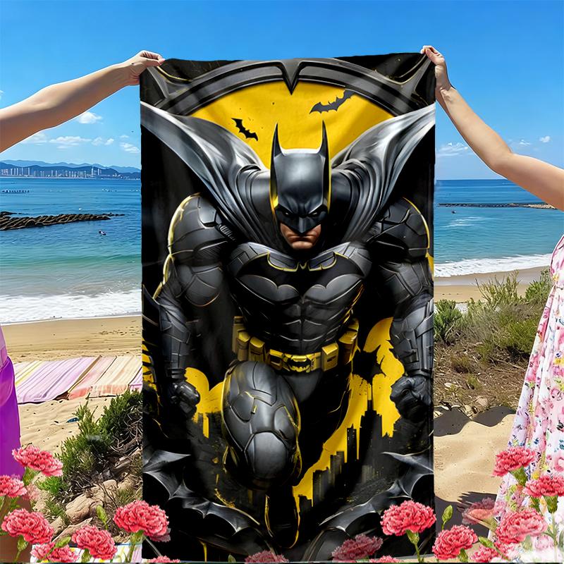 Toalha de Praia com Estampa de Super-heróis, Toalha de Praia Versátil Leve Absorvente para Piscina Surf Yoga Banheiro, Presente Perfeito de Aniversário Feriado