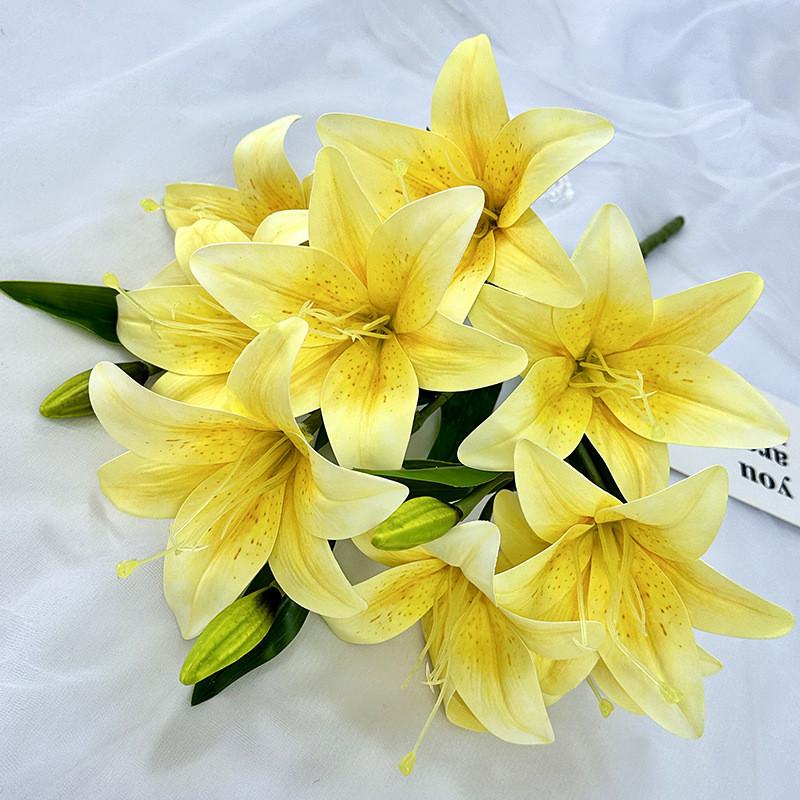 Lily Artificial Lilium Brownii Var Viridulum Flower Reproduction With 3d Printing For Interior Design And Gift Use