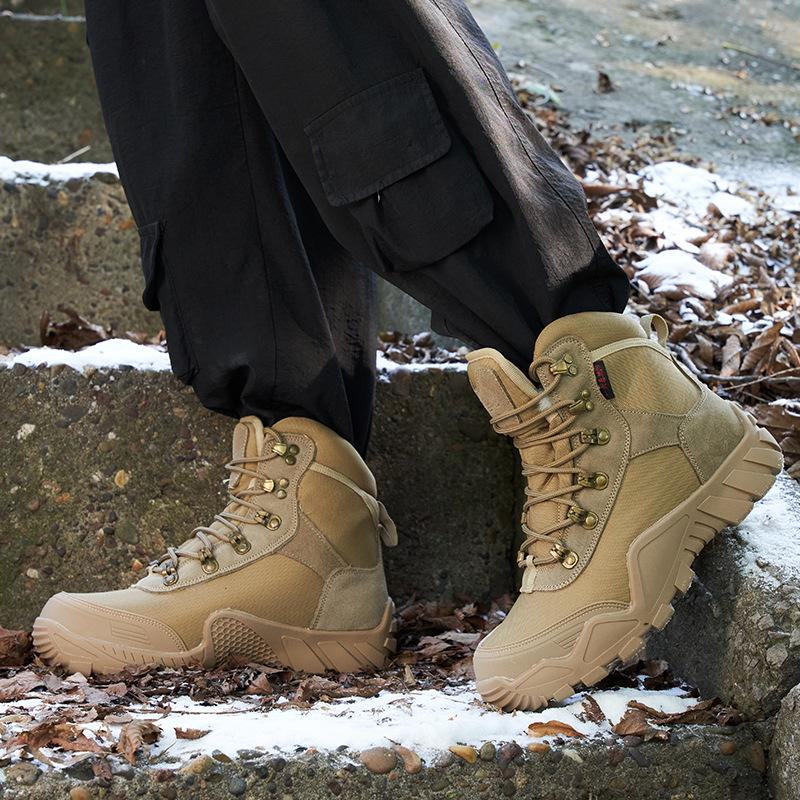 Northeast Men's Extra Thick Leather & Fur Snow Boots – Warm, Cold-Proof, Non-Slip, Velvet-Lined Wool Shoes