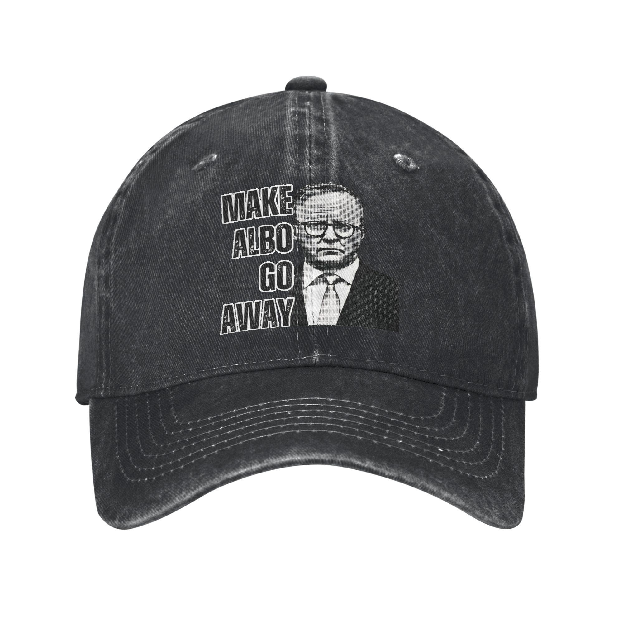 

Summer MAGA MAKE ALBO GO AWAY1 Baseball Cap Sun Adjustable Design Washed Trucker Hat Unisex-Teens Stylish Snapback Cap One Size