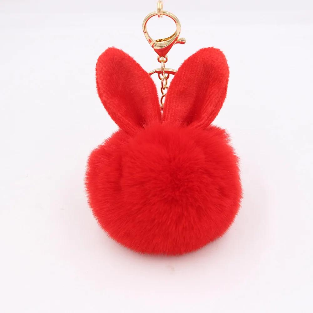 Rabbit Ear Hair Ball Keychain Pendant Plush Pendant Imitation Fur Bag Jewelry Fury Ball