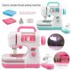 Elektrische Doppelfaden-Nähmaschine zum Selbermachen für Kinder: Simuliertes leichtes Kleingerät zum Nähen im Haushalt, ideales handgefertigtes Spielzeug für Mädchen.