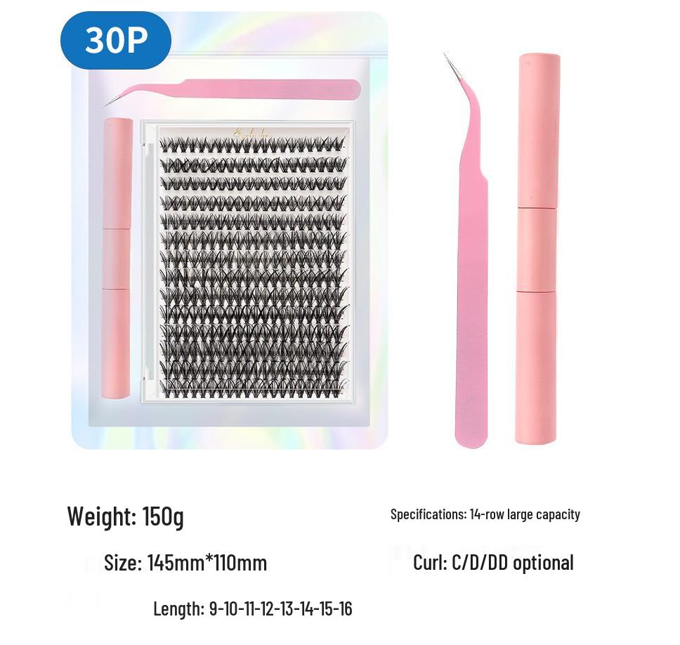 

Набор пинцетов для клея для ресниц 14 рядов 30D/40D с густыми ресницами изгиба DD D Curl