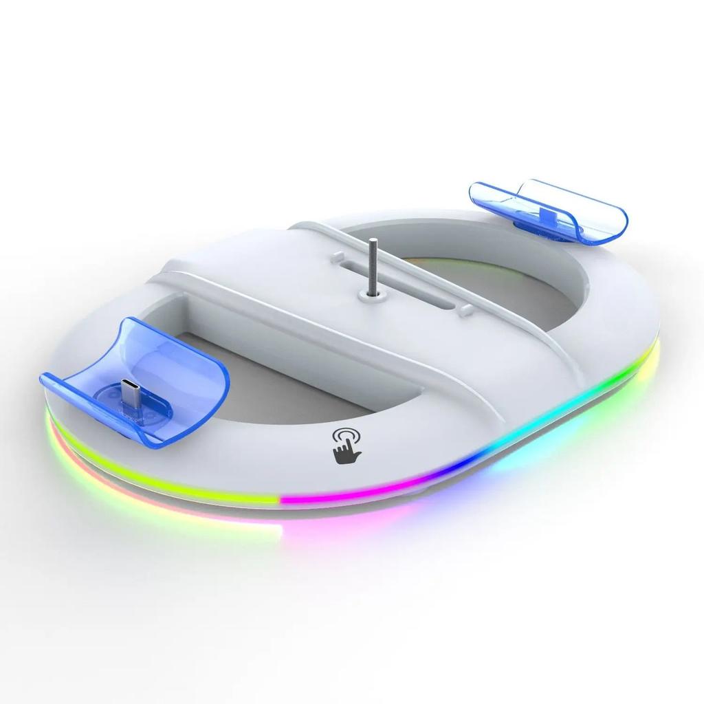 PS5 Slim Controller Charging Base RGB Charger Dock with Bracket Playstation5 Slim Host Heat Dissipation Game Accessory