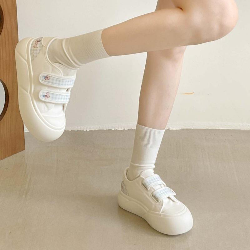 Cute thick-soled thin board shoes Velcro 22 new casual shoes student