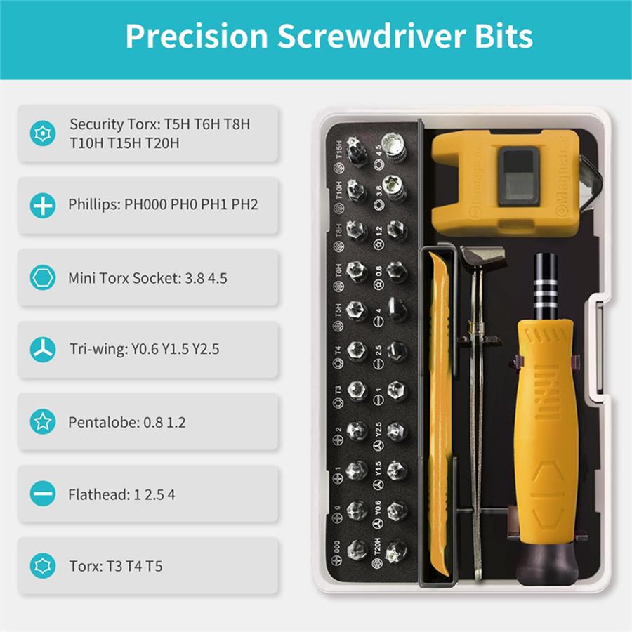 33 In 1 Precision Screwdriver Set Electronics Repair Tool Kit for Computer Laptop Nintendo Phone PS4 with  for Beginner IT DIY