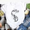 Maycaur Harajuku Women T Shirt Music Note Printed Tops Women New Black Tshirt Ladies Fashion Graphic Tees FeUnisex Tops Tshirts