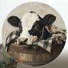 Retro Vintage Metal Cow Barrel Wall Decor Waterproof Bar Cafe Poster