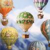 Kigofora Collage Material Hot Air Balloon Flake Clear Vintage Fantasy Diary Smartphone Trading Envelopes Stickers, PET, Waterproof, 120-Piece Set,
