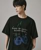 Beodeonteu Blue Cherry Short Sleeve T-Shirt [Black]