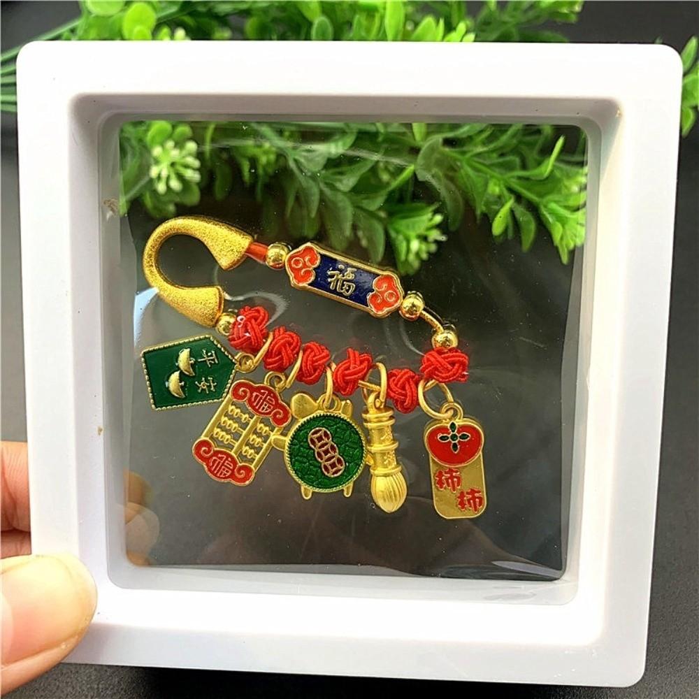 Clouds Peace Lock Red Lucky Brooch Pin Ancient Method Gold Alloy Pin  Jewelry Accessories