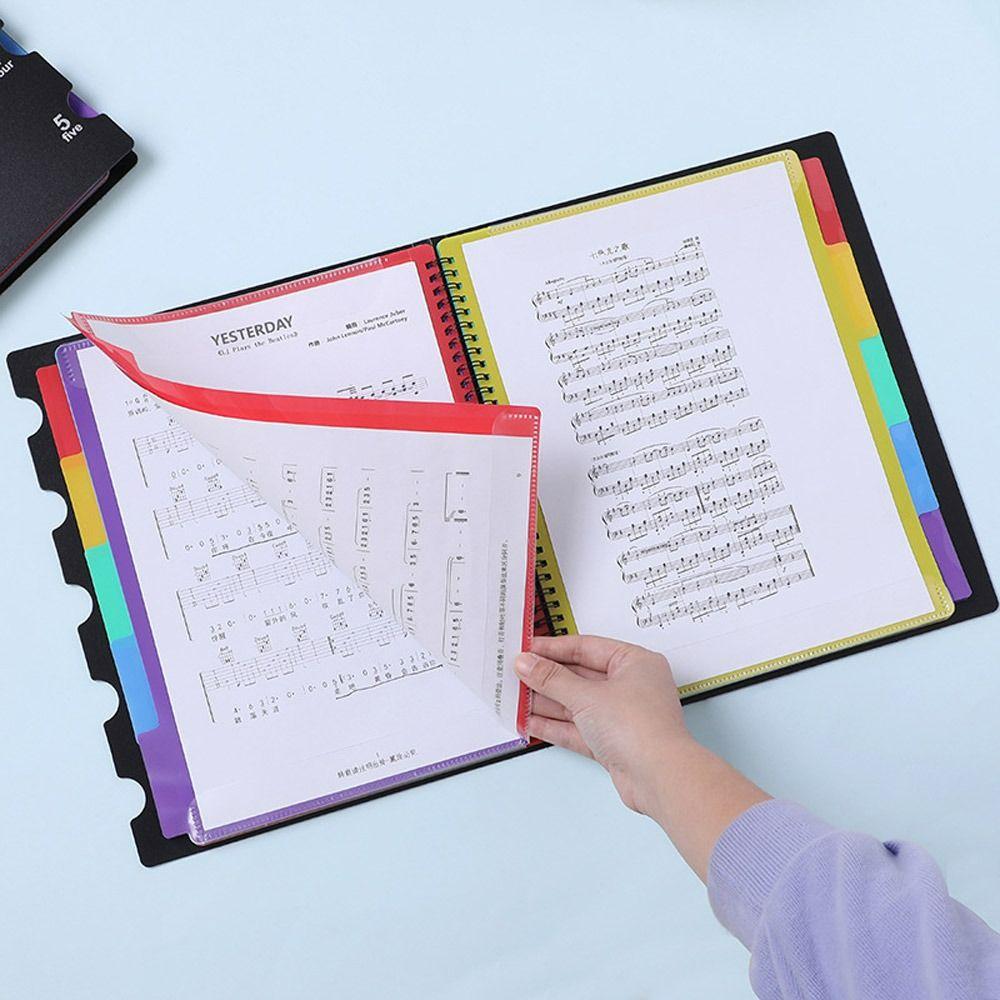 Flexible Music Score Folder 20Pages Music Clip Folder High-quality Stave Storage Holder