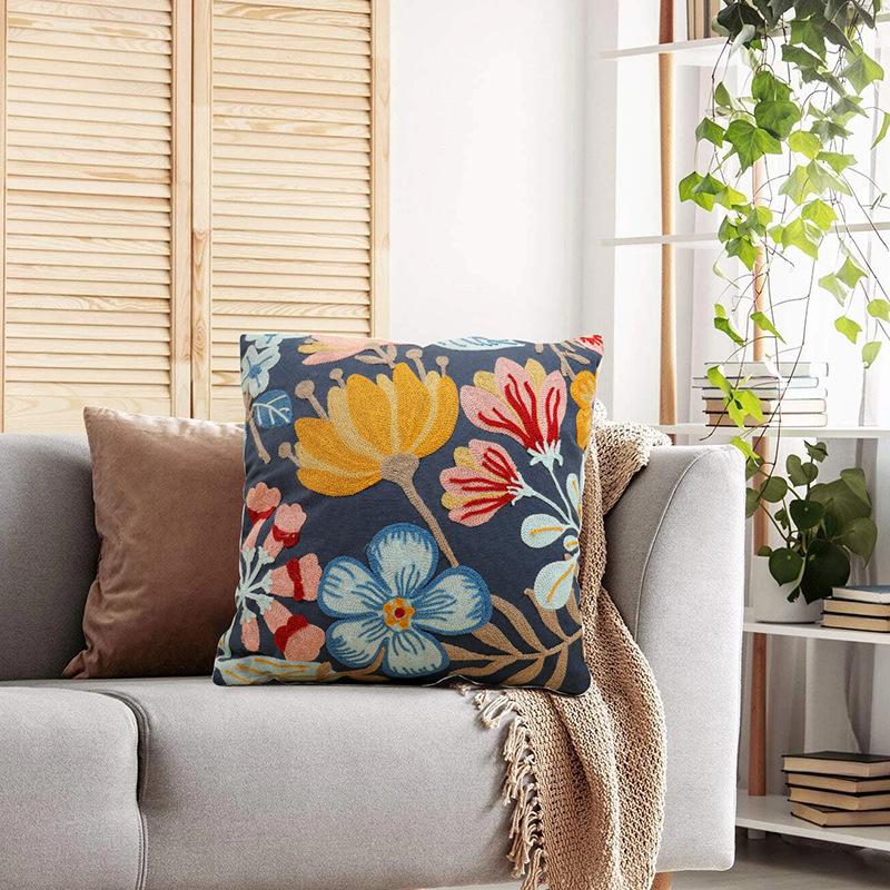 Plant Flower Pillow Case Home Sofa Office Pillowcase Cushion Pillow Cover Retro Bedroom Party Decoration Gift Home Decor