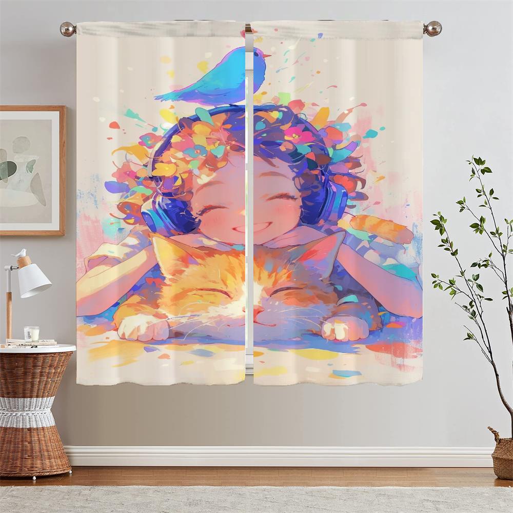 

Another Colorful Day Ready Curtains Cheap Things With Free Shipping for Home Interior Curtains Blackout Curtain Tiebacks Curls W50xH70cmx2pcs-CL