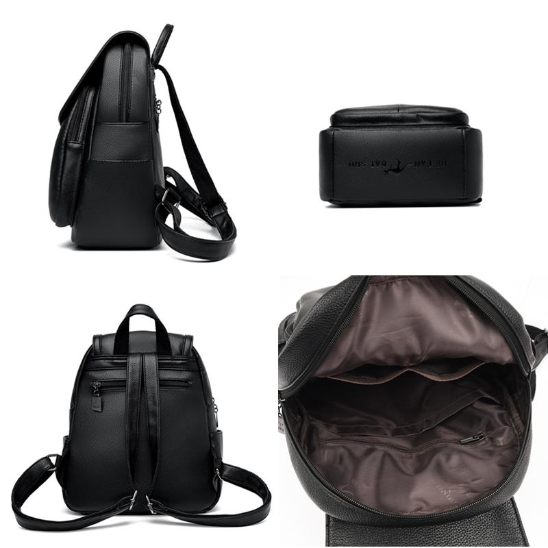 Classic women's high-quality plutonium leather female travel backpack large-capacity fashion travel backpack