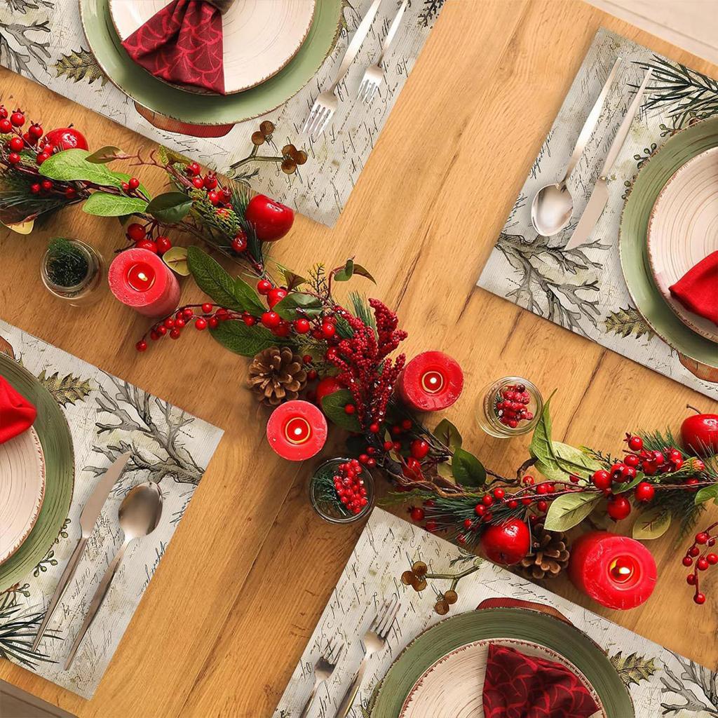 Christmas Placemats Cartoon Party Insulation Dining Table Christmas Atmosphere Placemats